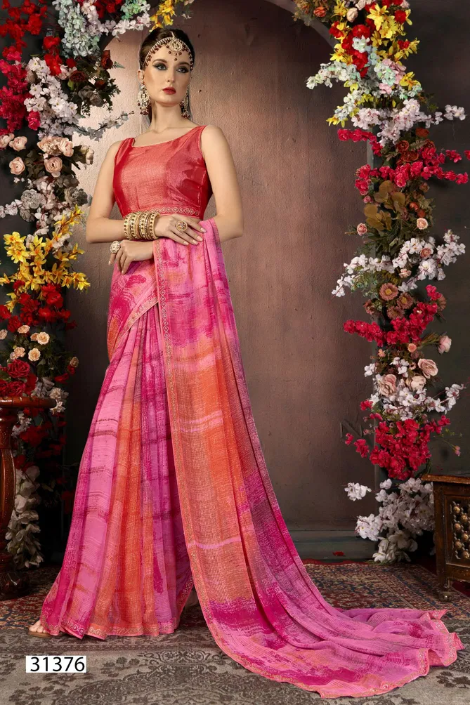 Arnika Vol 10 By Vallabhi Georgette Abstract Printed Saree Exporters In India